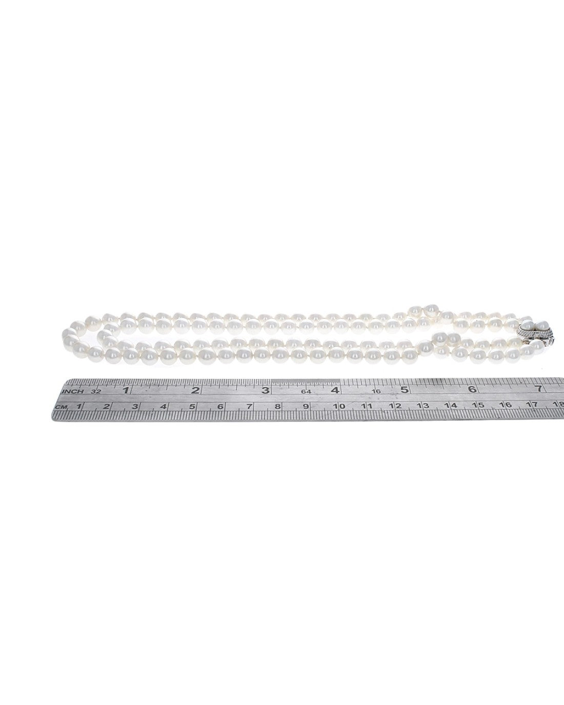 2 Strand Akoya Pearl Necklace with White Gold Clasp