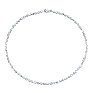 Alternating Round and Marquise-Cut Diamond Necklace