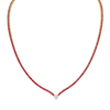 Straight Line Ruby  Necklace with Diamond Accent