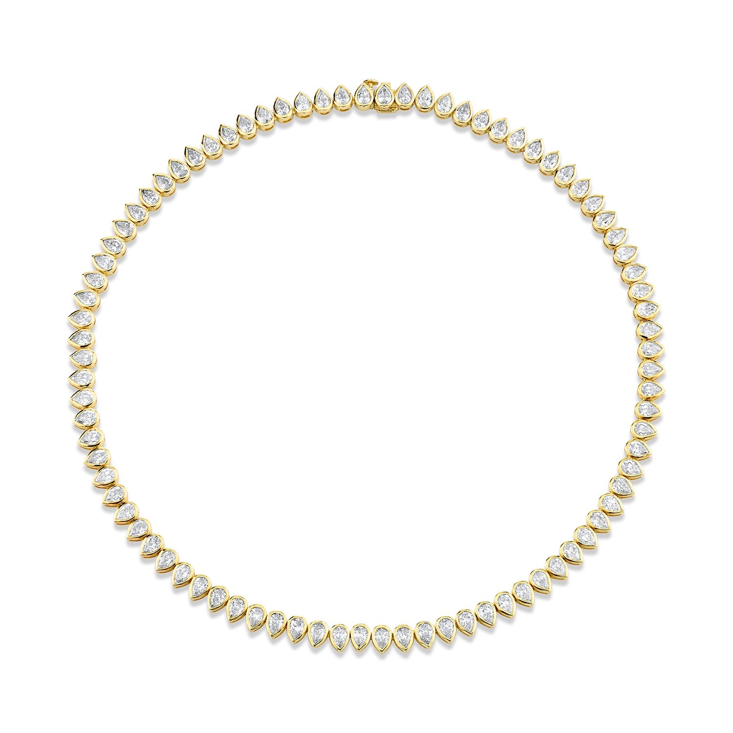 Pear Diamond Bezel Necklace