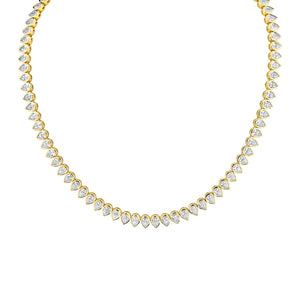 Pear Diamond Bezel Necklace