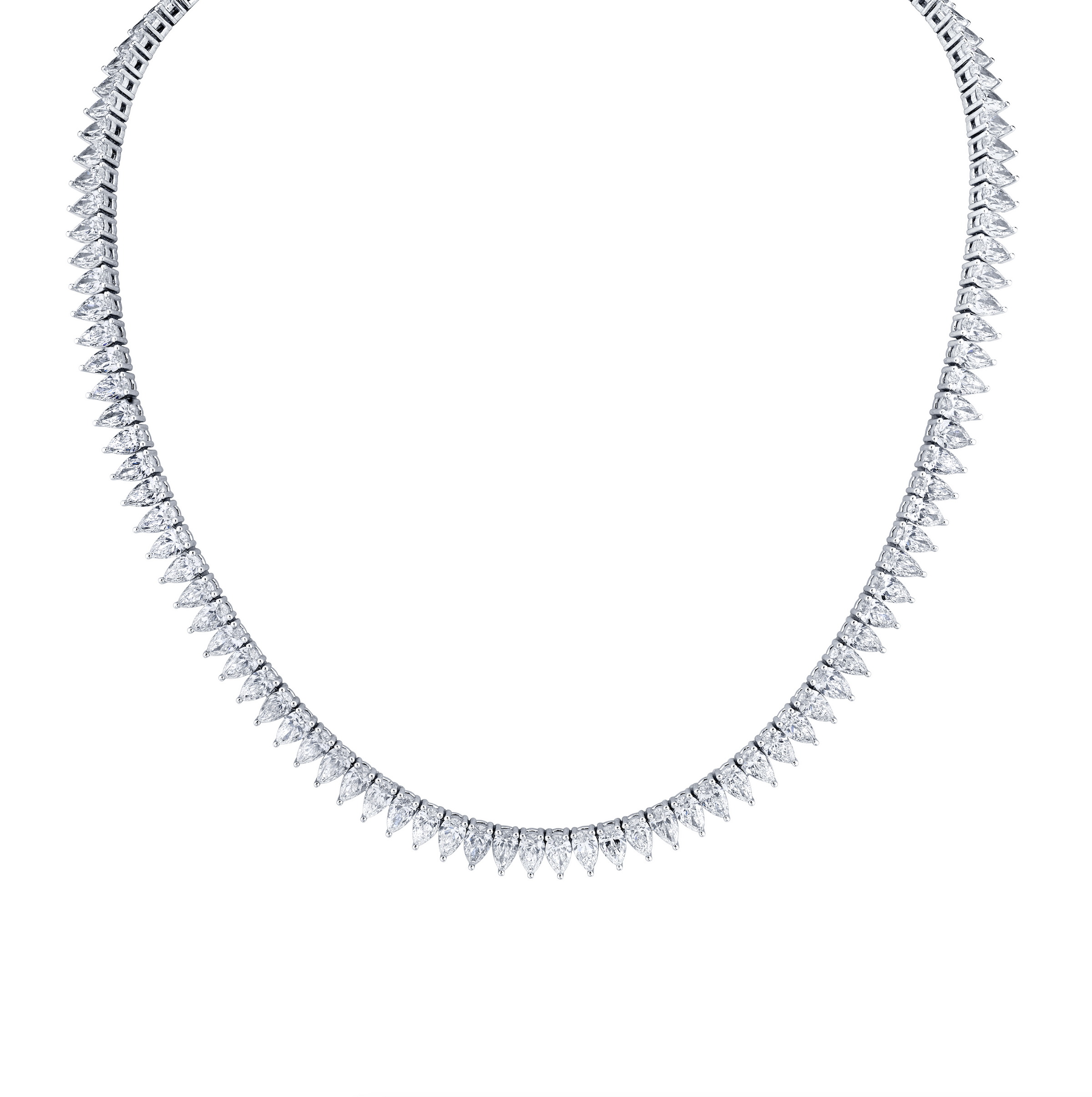 Straight Line Pear Diamond Necklace