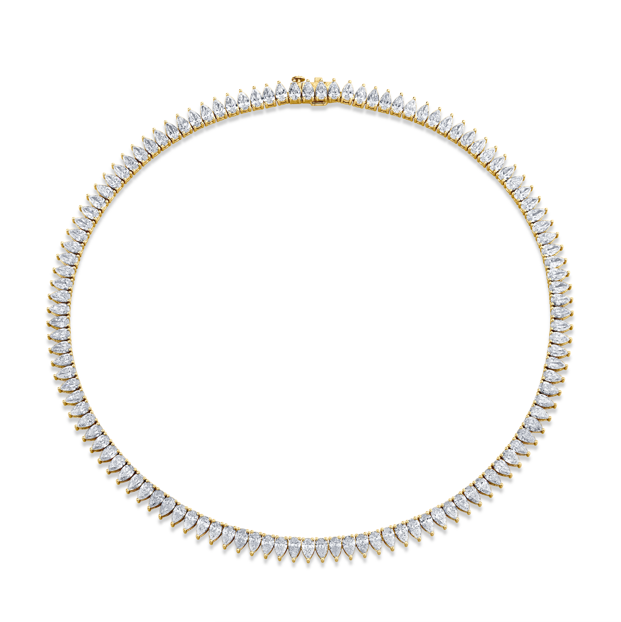 Straight Line Pear Diamond Necklace