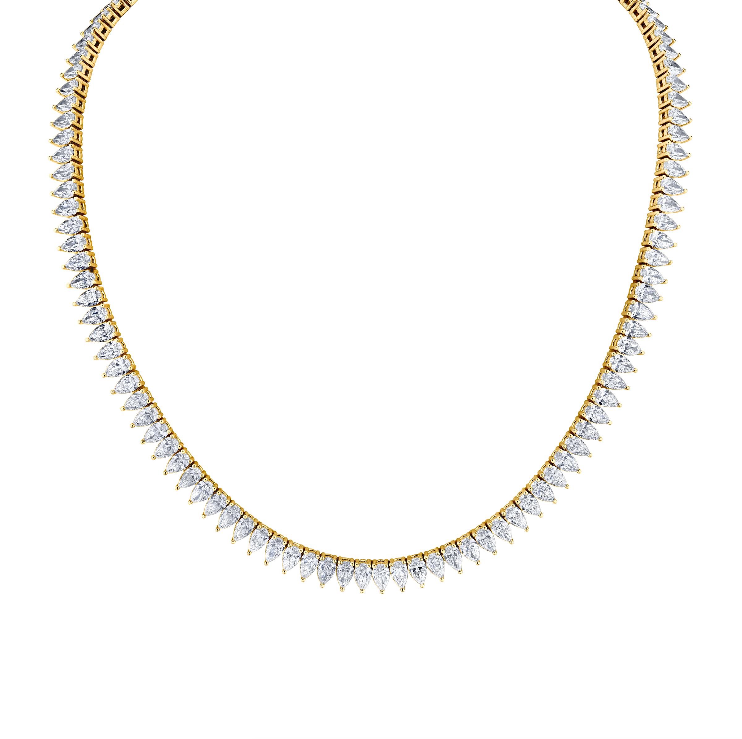 Straight Line Pear Diamond Necklace