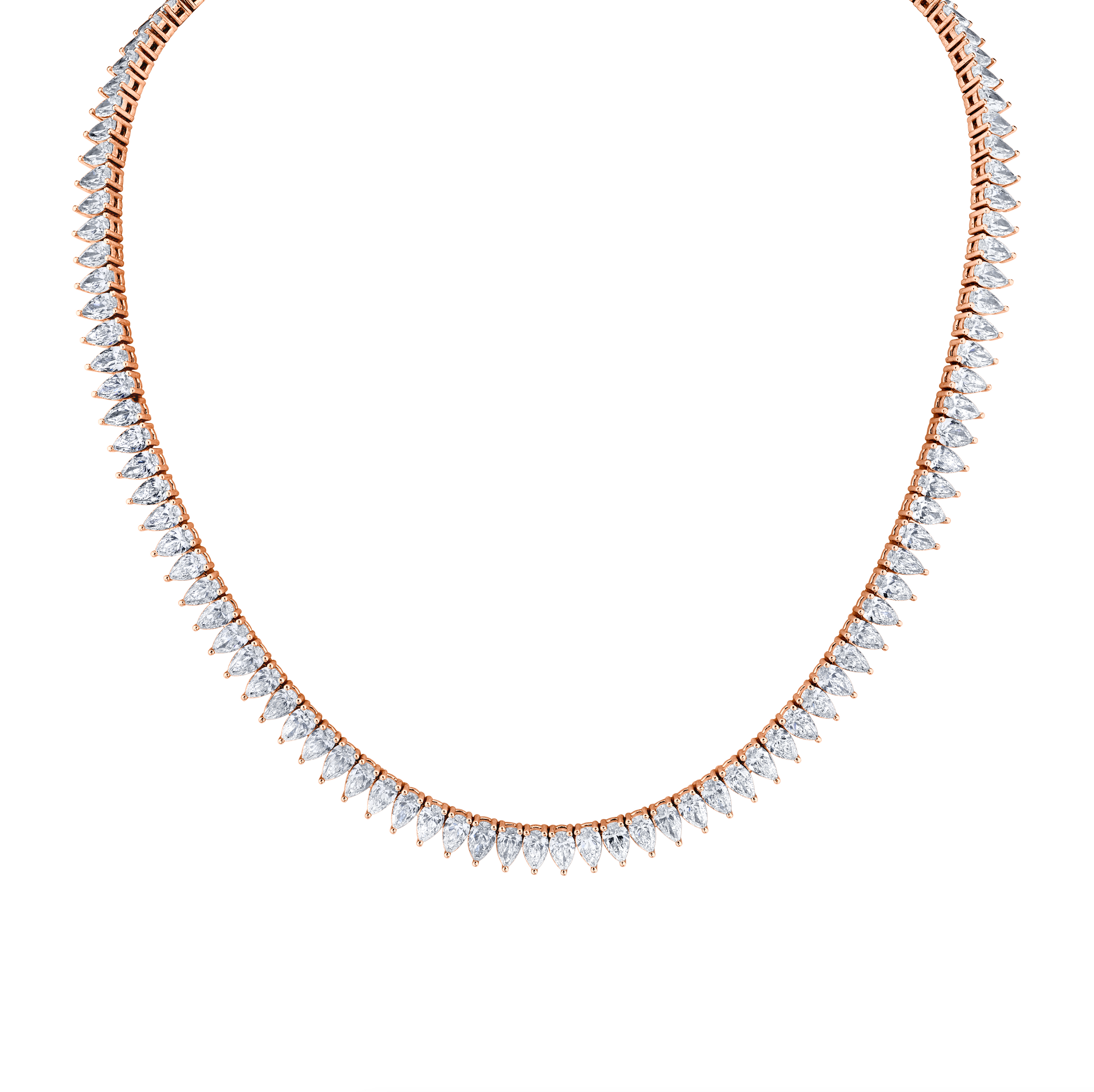 Straight Line Pear Diamond Necklace