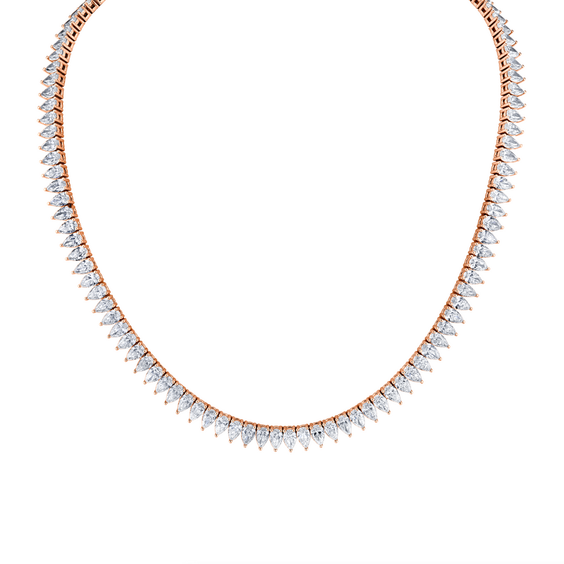 Straight Line Pear Diamond Necklace