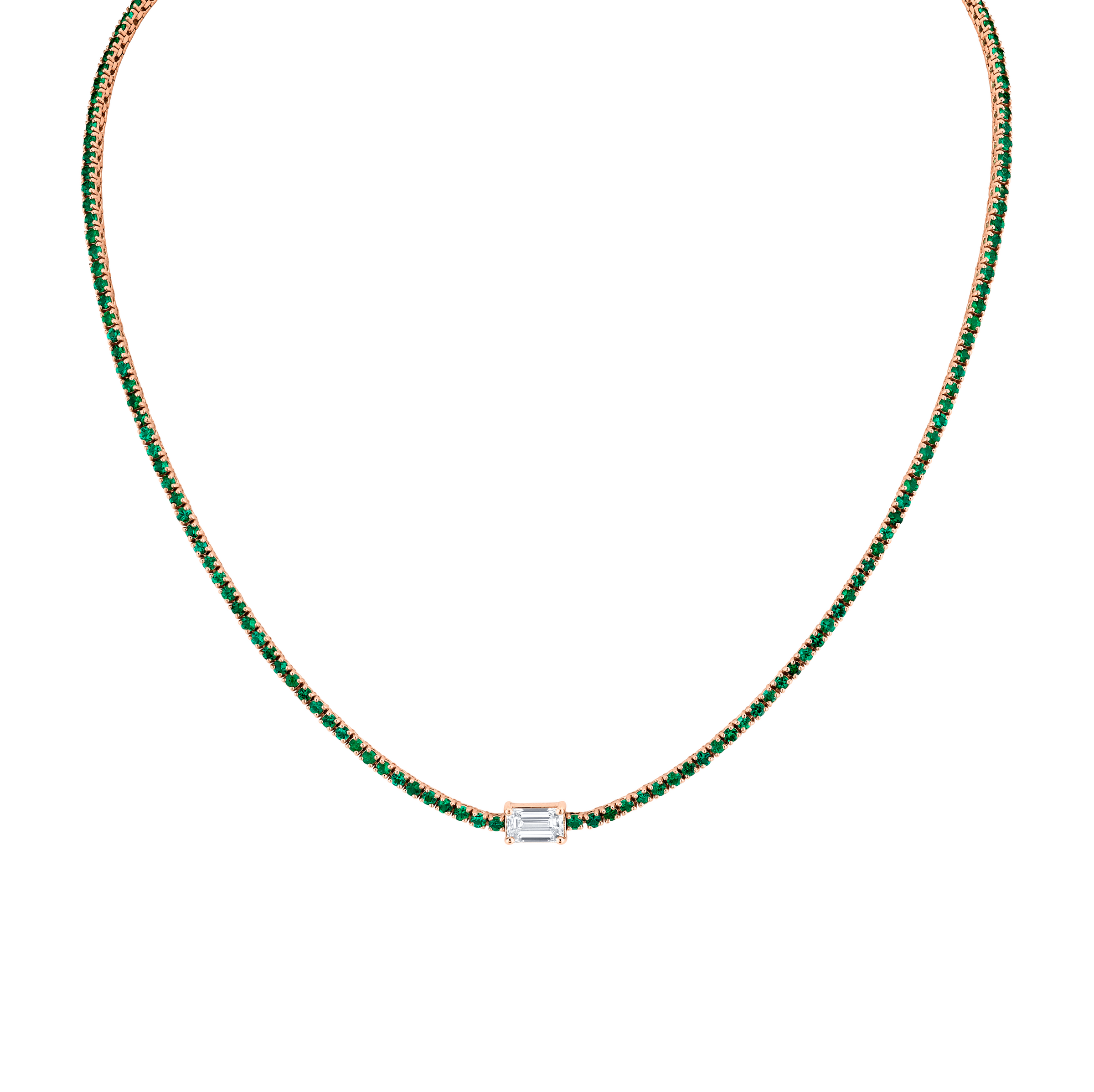 5.8 Carat Diamond Accent Straight Line Necklace