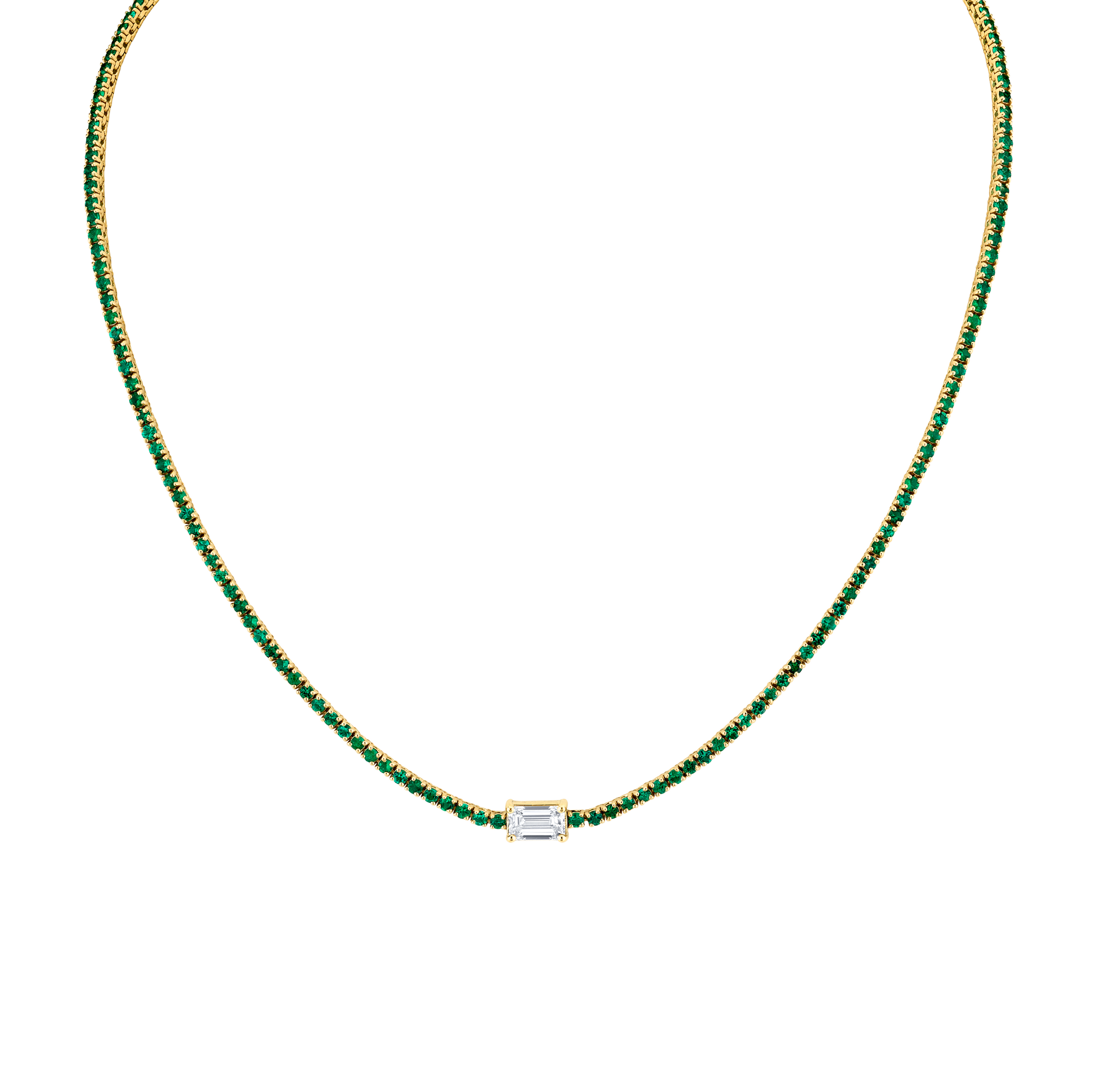 5.8 Carat Diamond Accent Straight Line Necklace