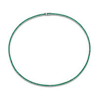 6.27 Carat 18k Yellow Gold Green Emerald Straight Line Necklace