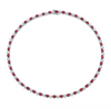28.20 Carat 18k White Gold Oval Ruby Necklace