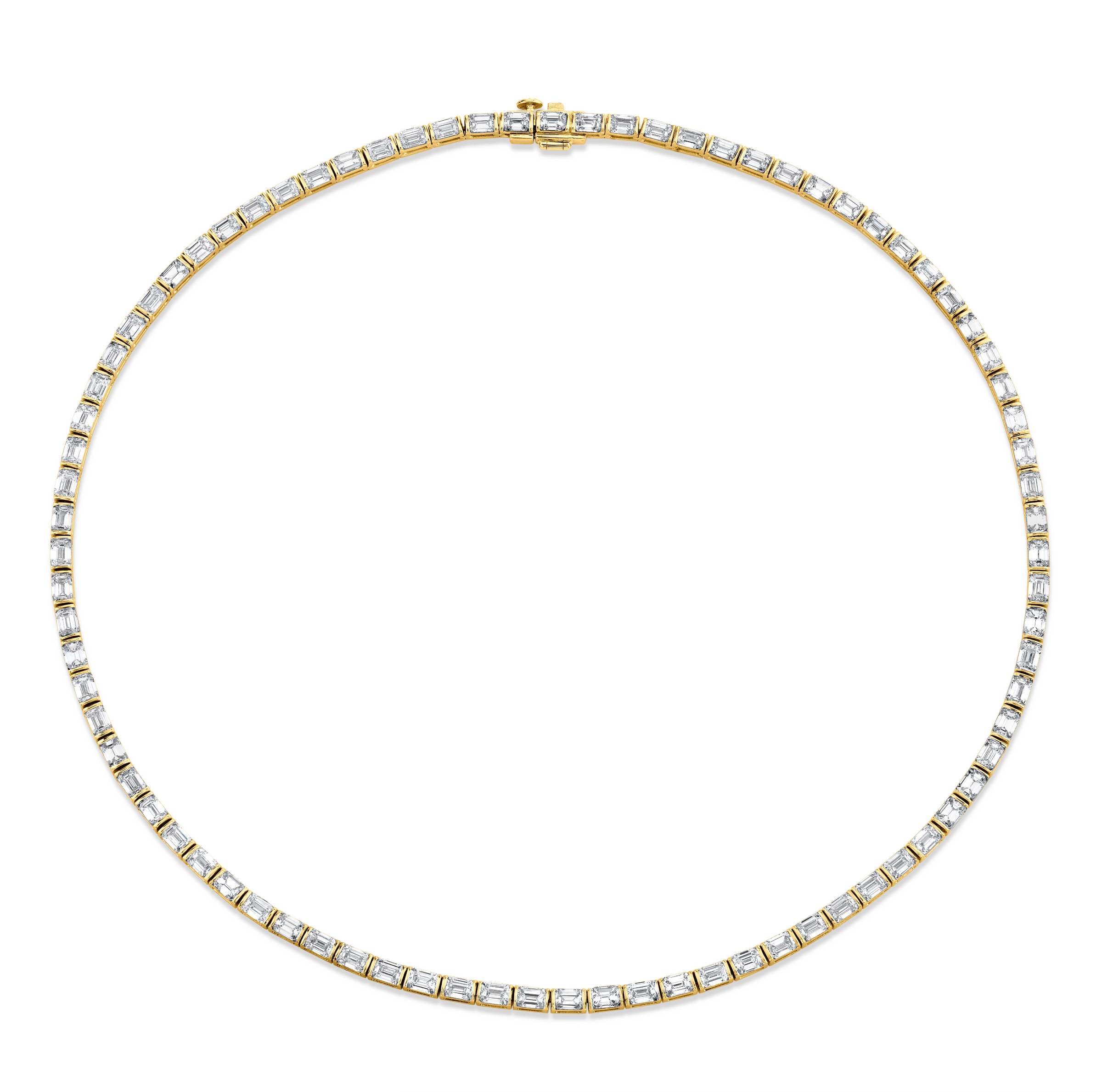 16.19 Carat 18k White Gold East West Necklace