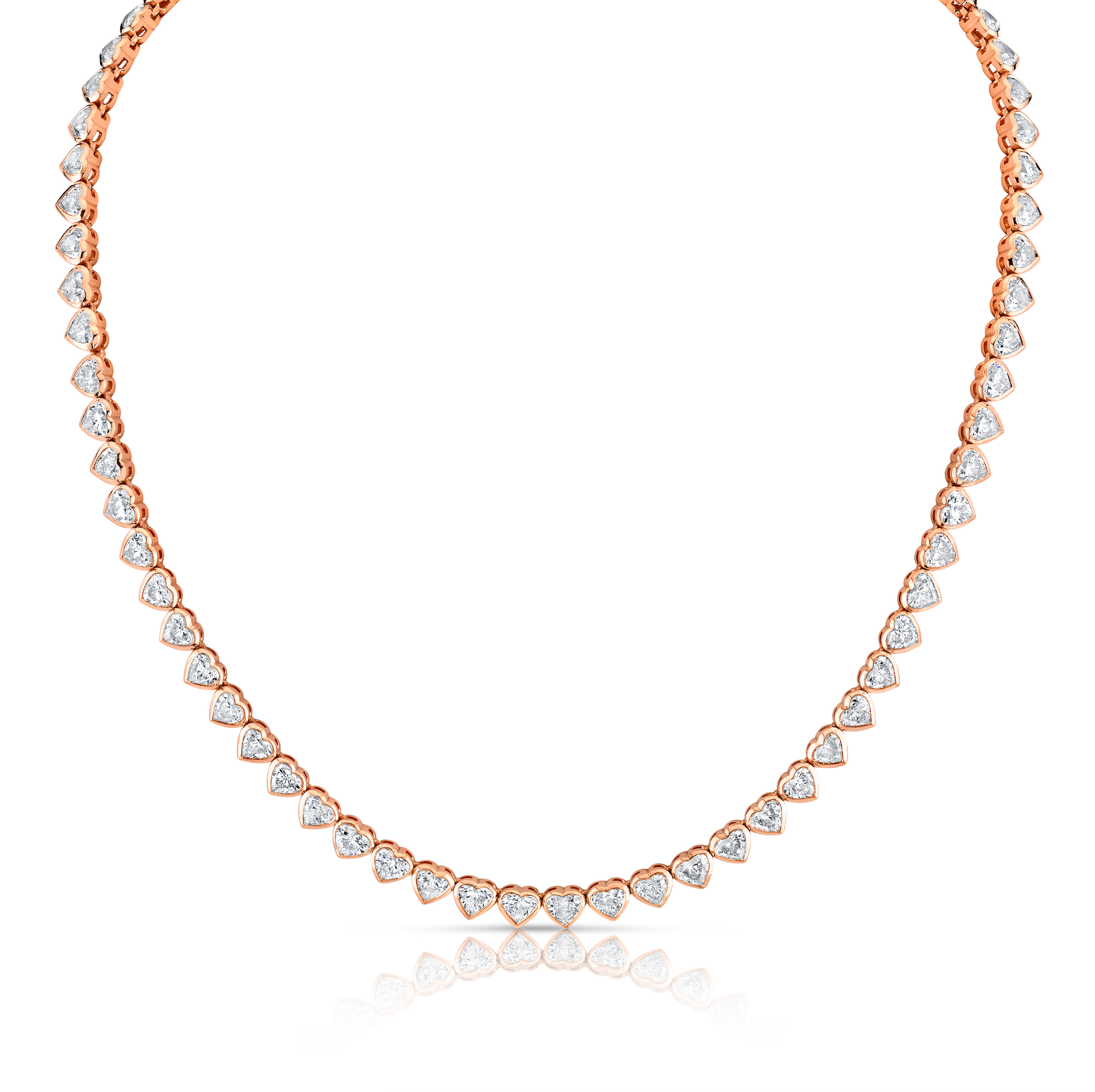 Heart Shaped Diamond Bezel Necklace