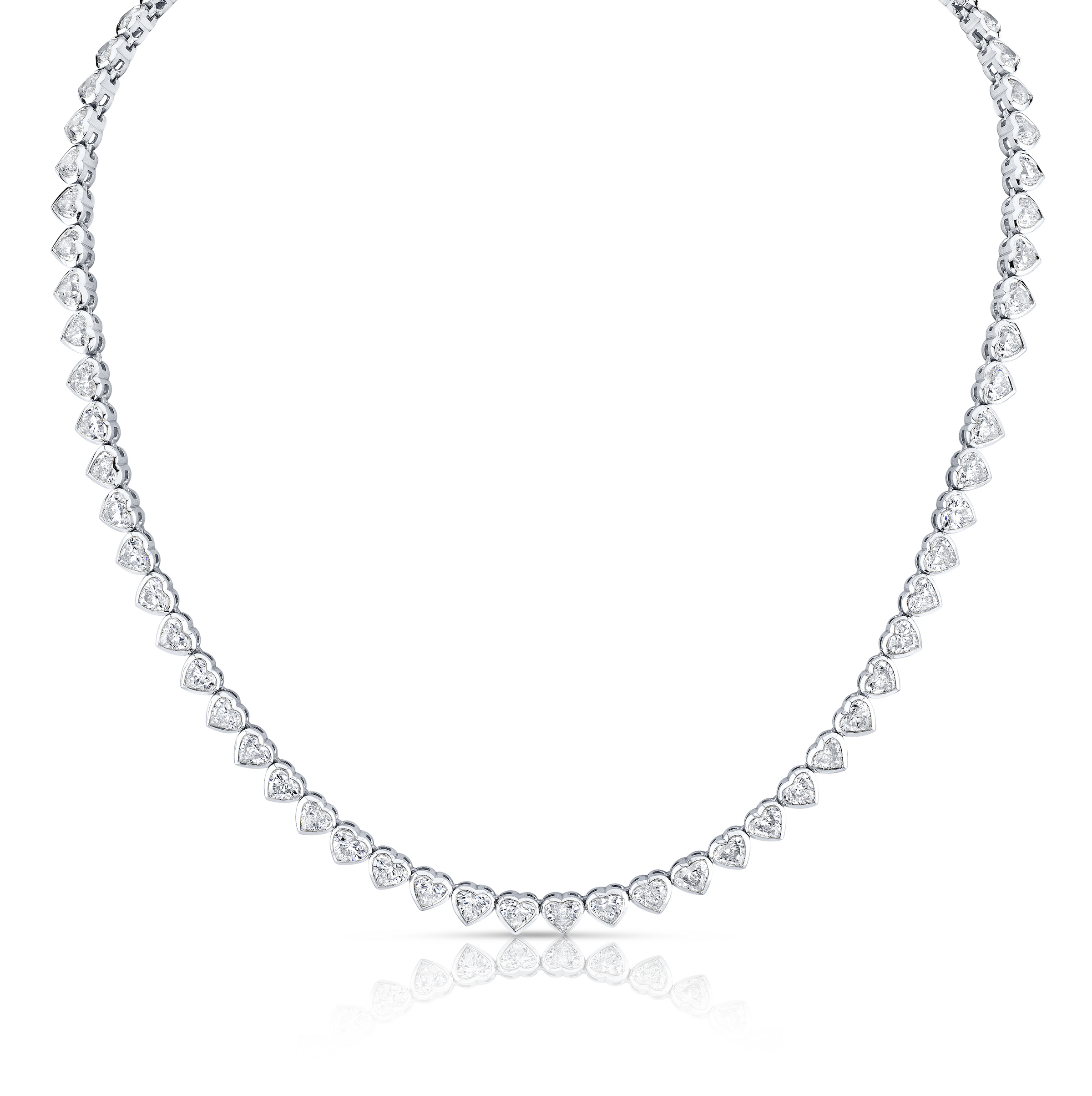 Heart Shaped Diamond Bezel Necklace