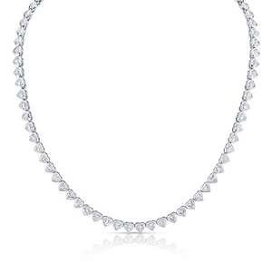 Heart Shaped Diamond Bezel Necklace