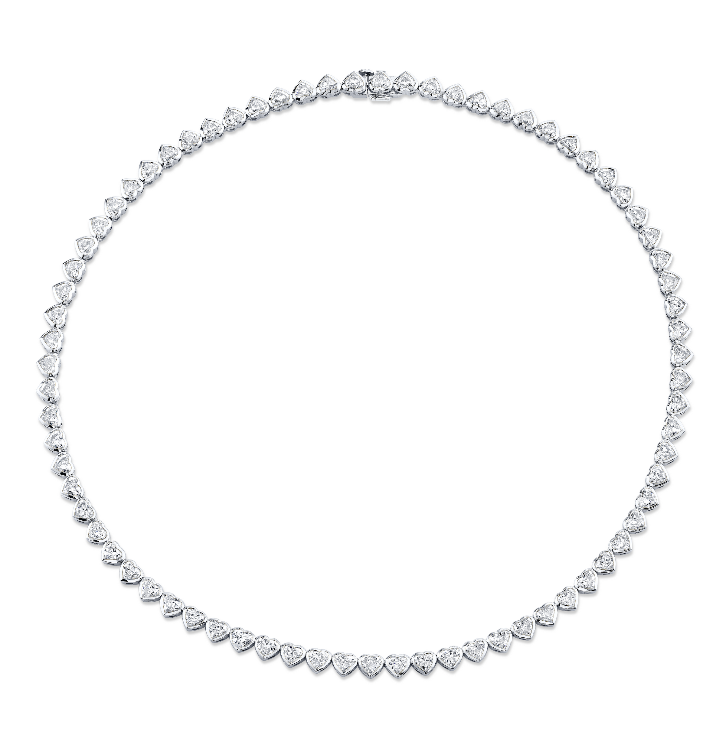 Heart Shaped Diamond Bezel Necklace