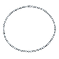 Straight Line 5.2mm Round Diamond 4-Prong Necklace