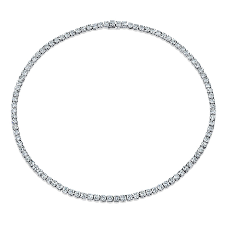 Straight Line 5.2mm Round Diamond 4-Prong Necklace