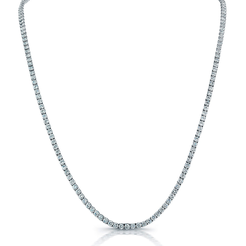 Classic Opera 4-Prong Round Diamond Necklace - White Gold