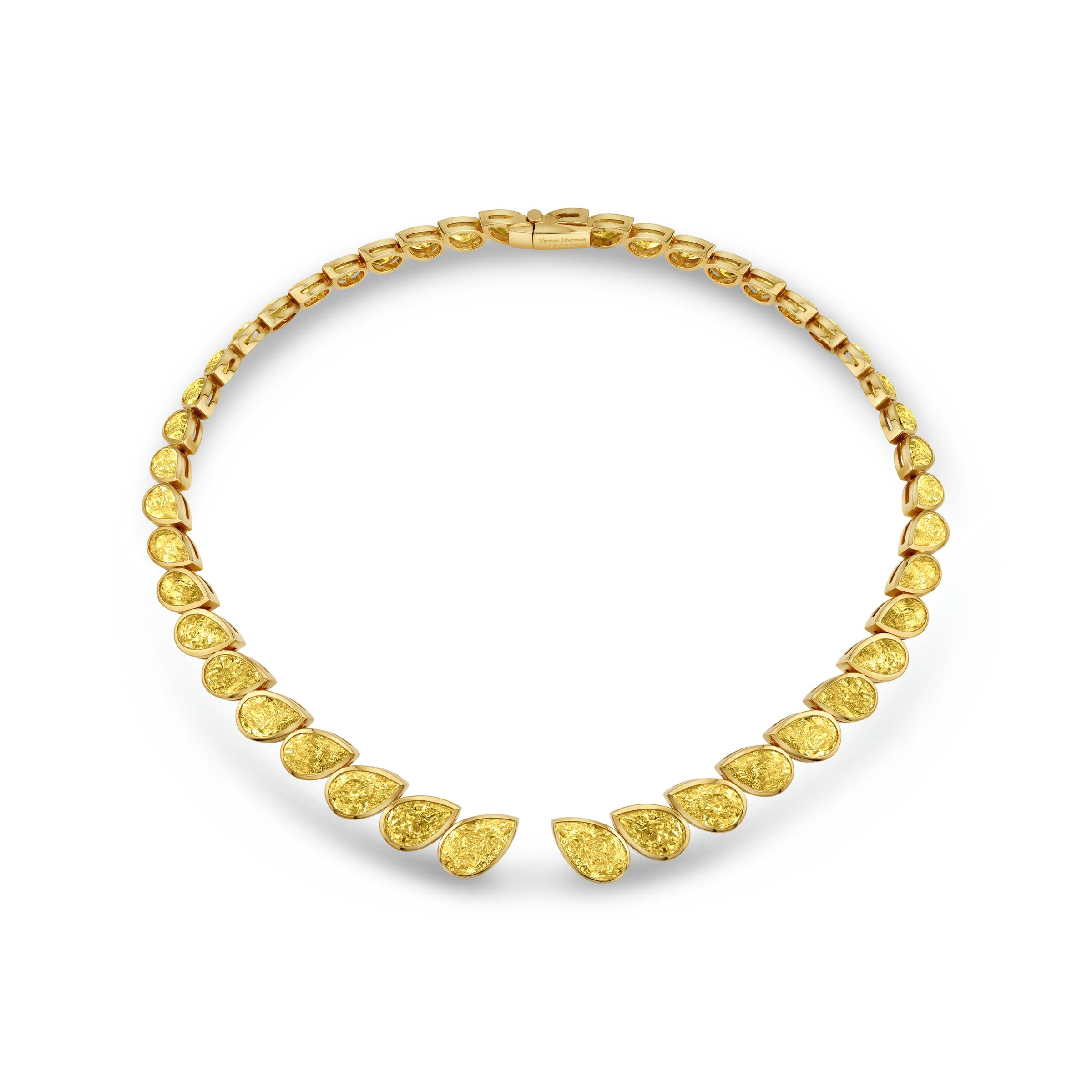 Pear Shape Diamonds Bezel Set Choker