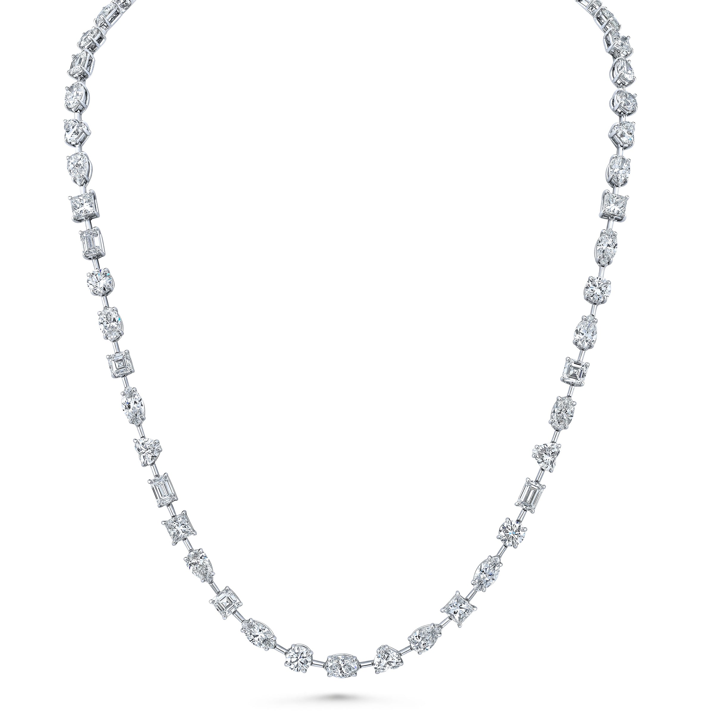 Mixed Shape Straight Line Necklace