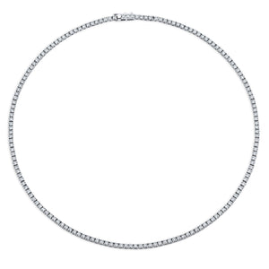 Straight Line 2.2mm Round Diamond 4-prong Necklace
