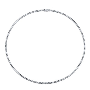 Straight Line 2.0mm Round Diamond 4-prong Necklace