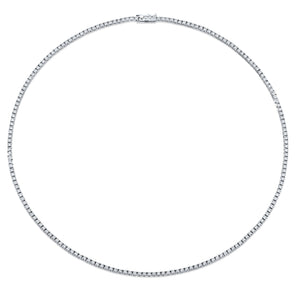Straight Line 1.5mm Round Diamond 4-prong Necklace