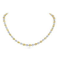 Alternating East West Fancy Yellow and White Pear Diamond Necklace