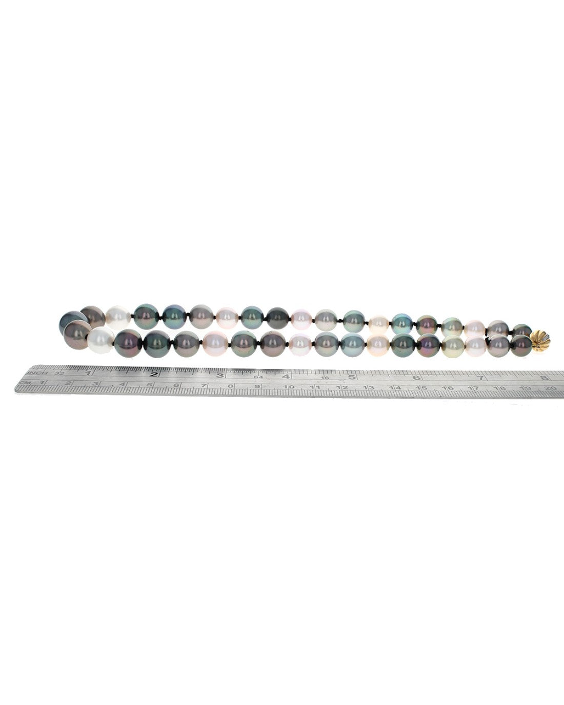 Tahitian and South Sea Multi Color Pearl Necklace with Diamond Ball Clasp