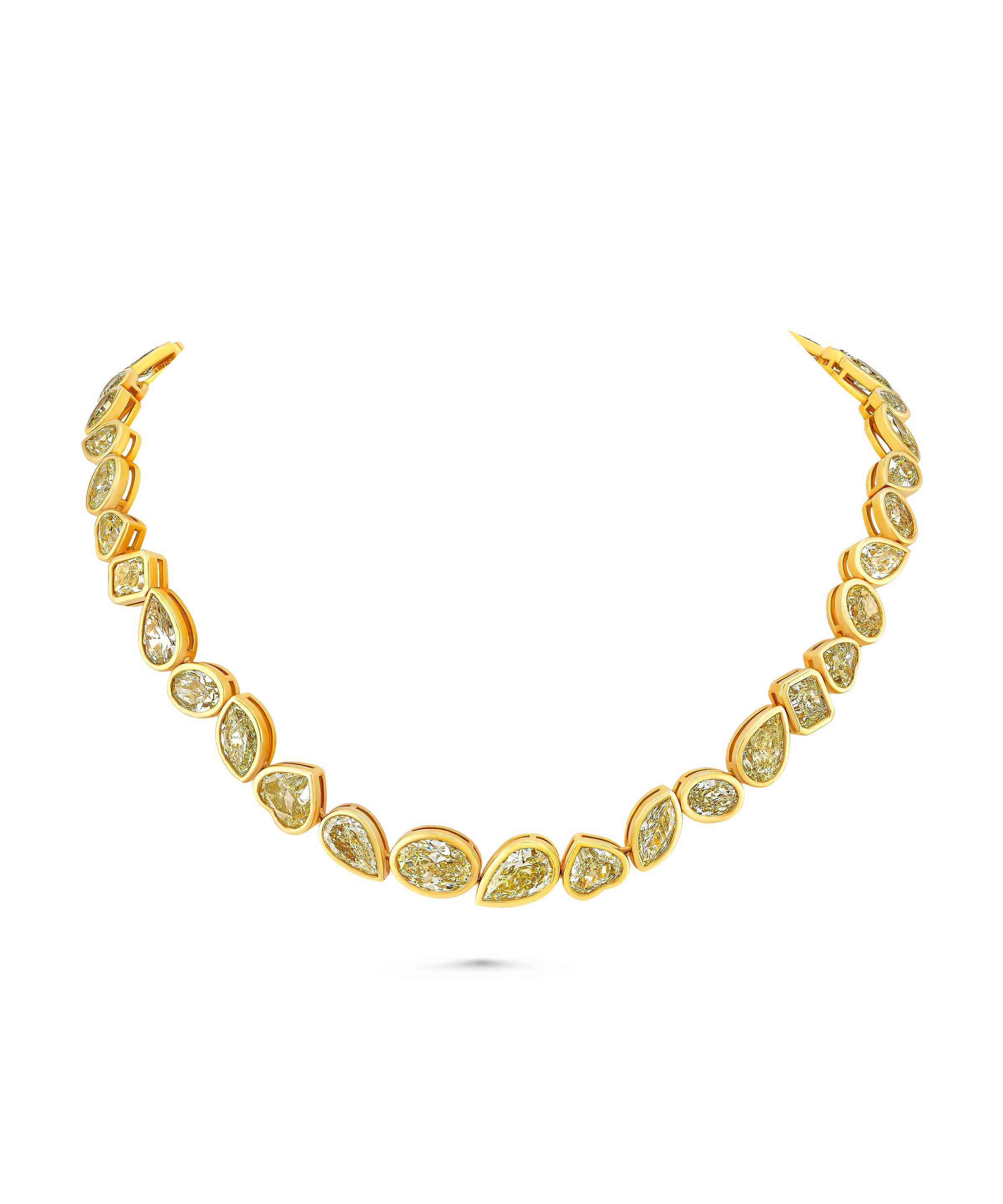 Fancy Yellow Mixed Shape Bezel Set Diamond Choker