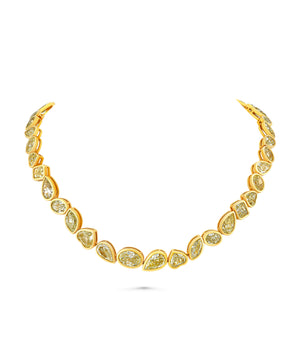 Fancy Yellow Mixed Shape Bezel Set Diamond Choker