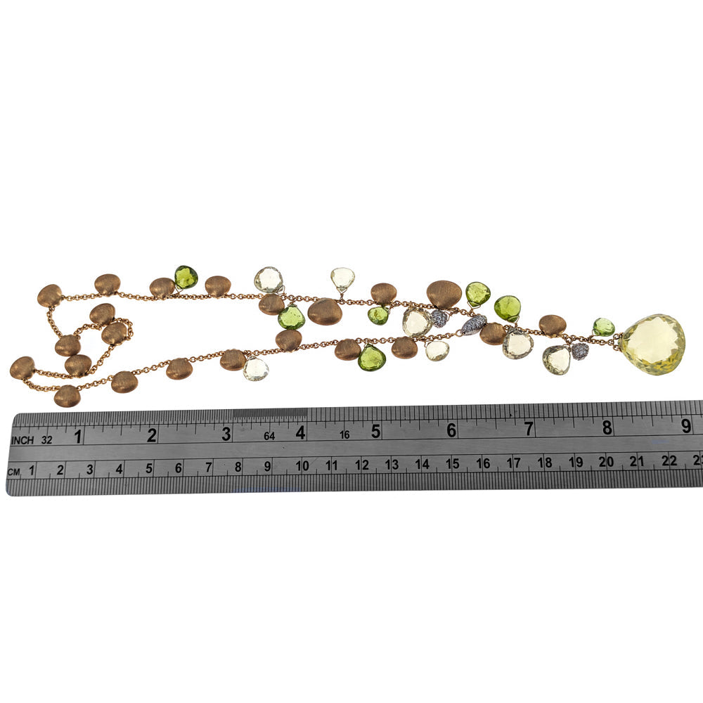 Marco Bicego Prasiolite and Peridot Lariat Necklace in Gold