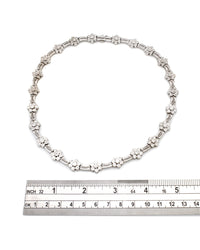 Diamond Flower Necklace in 14k White Gold