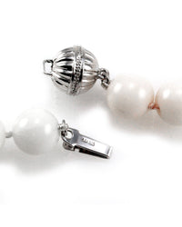 Angelskin Coral Beaded Strand/ Necklace with 14K White Gold and Diamond Clasp