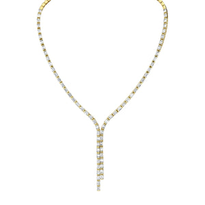 Emerald Cut Diamond Lariat Necklace