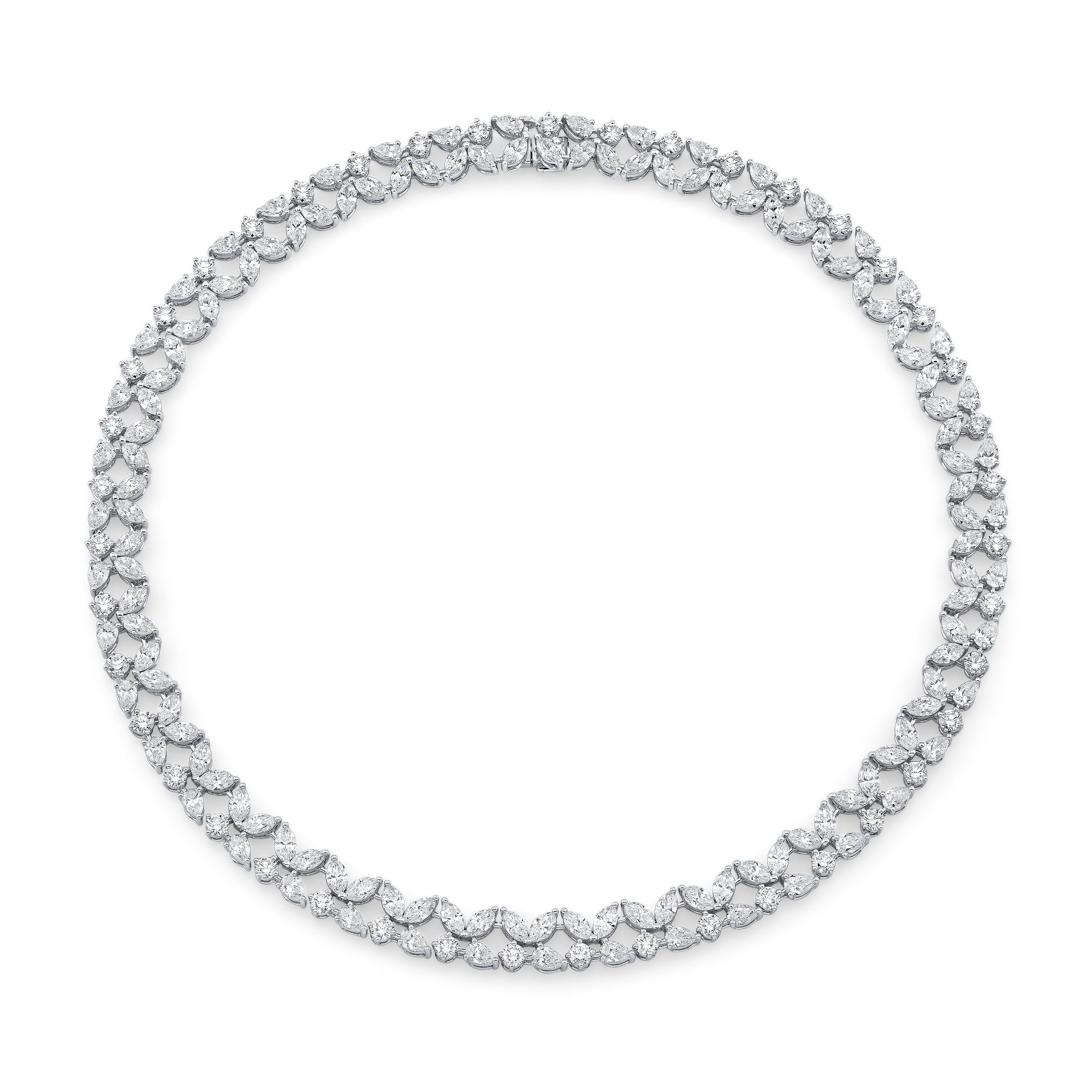 Fancy Shape Diamond Double Row Necklace