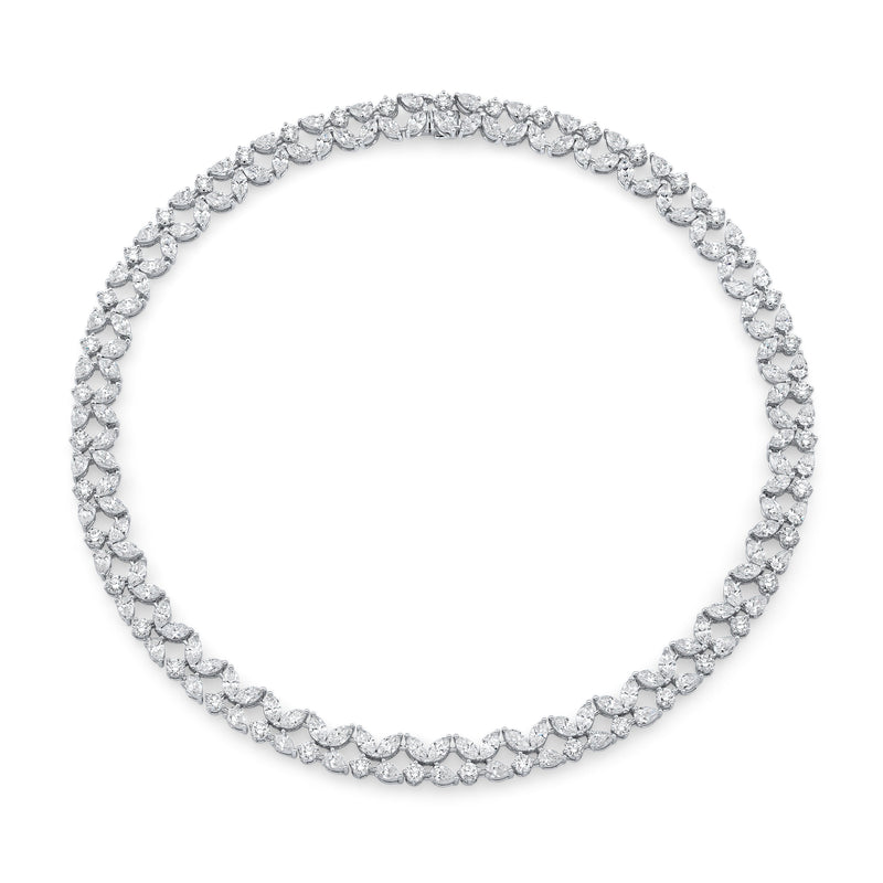 Fancy Shape Diamond Double Row Necklace