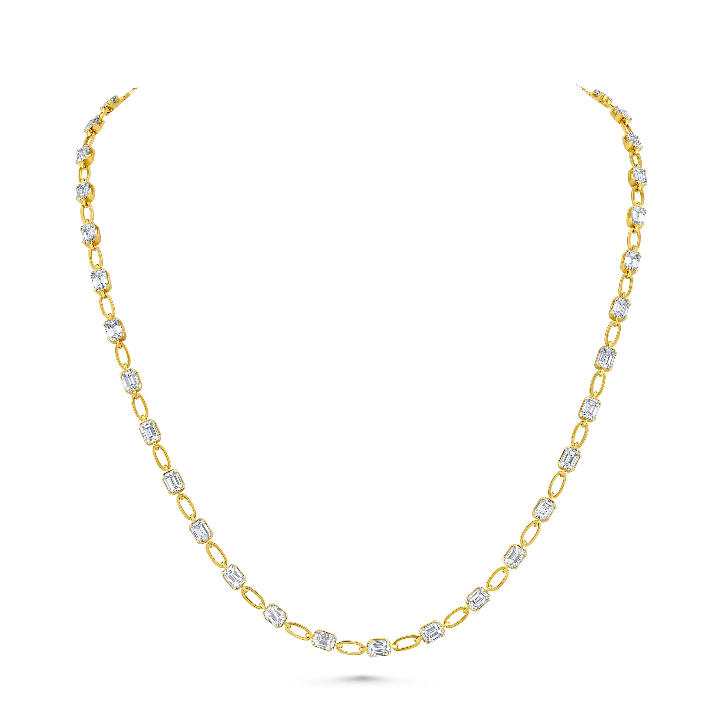 Emerald Cut Diamonds By The Yard Necklace - 20.5"