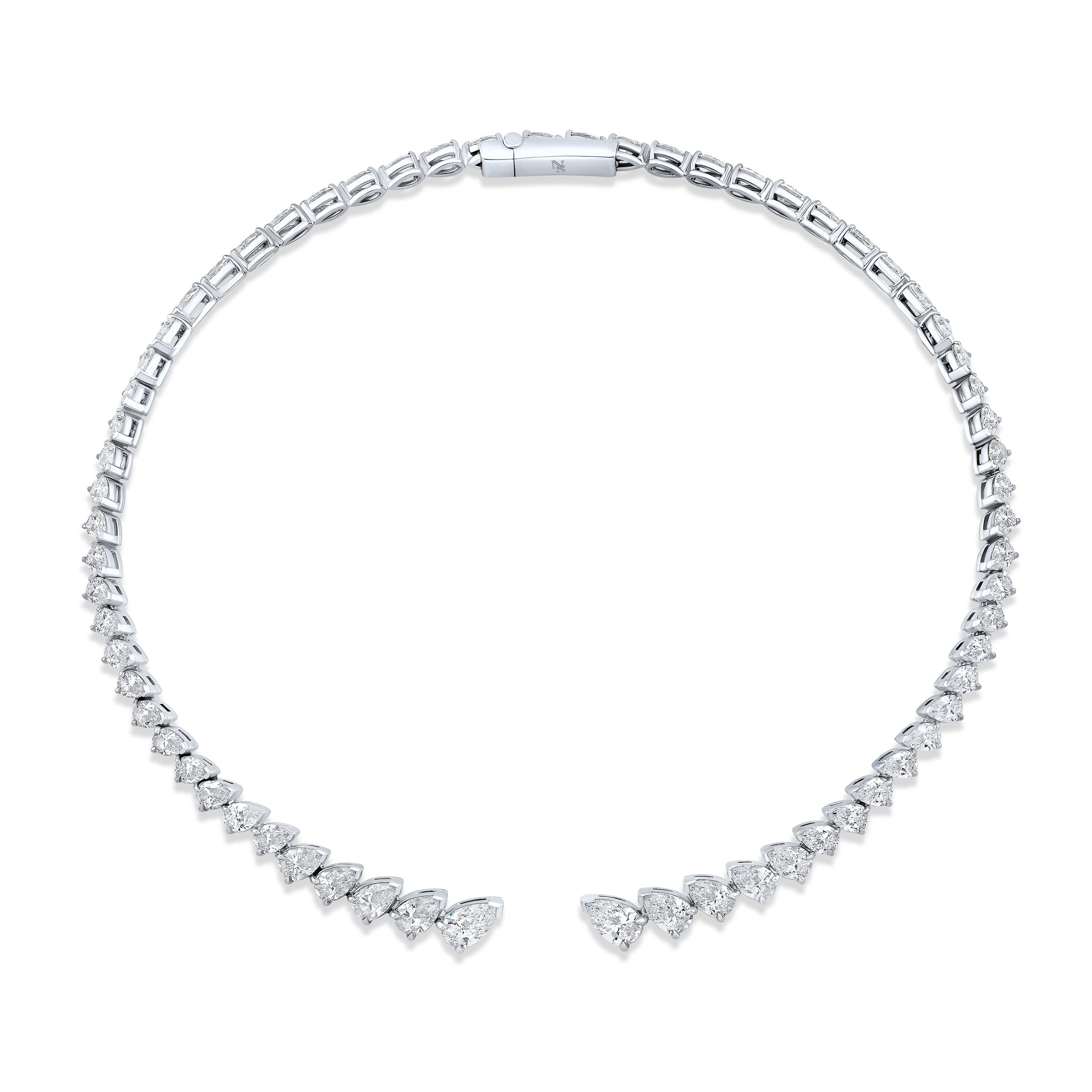 Pear Shape Diamond Bezel Set Choker