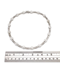 Diamond Flower Necklace with Round Diamonds in 14kw