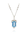 Antique Platinum Aquamarine and Diamond Necklace