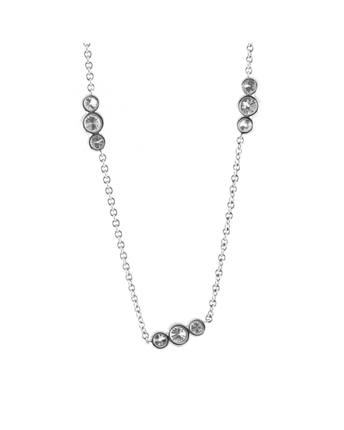 Diamond Station Necklace in Gold