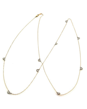 Nine Diamond Station Gold Necklace