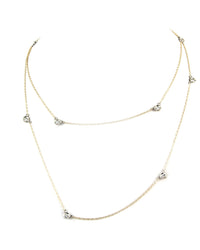 Nine Diamond Station Gold Necklace
