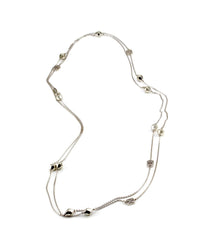 Mimi So Rock Station Necklace in White and Yellow Gold