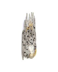 Erte Sophistication Multi-Gem Sterling and Gold Necklace Convertible Brooch