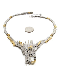 Erte Sophistication Multi-Gem Sterling and Gold Necklace Convertible Brooch