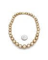 Golden South Sea Pearl Necklace with Diamond and Gold Clasp