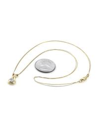 Diamond Pave Elongated Drop on Double Chain Necklace