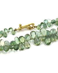 Robin Rotenier Green Sapphire Necklace with Gold Clasp